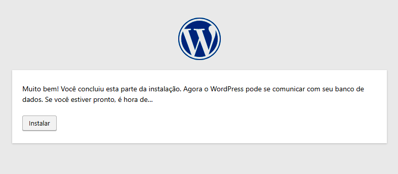 iniciar a instalação do WordPress
