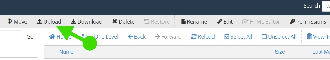 Upload via File Manager