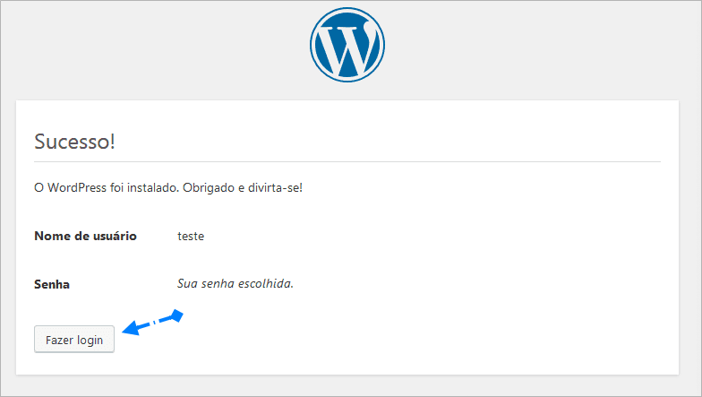 WordPress instalado no Servidor Web