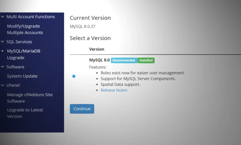 upgrade de MySQL para MariaDB no cPanel & WHM