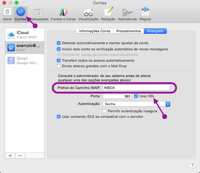Configurar uma conta de e-mail no Mac Mail