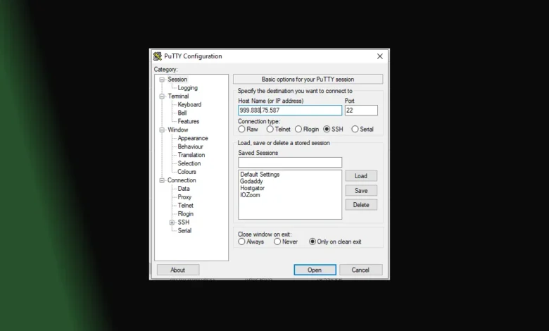 PuTTY é um cliente SSH muito bom