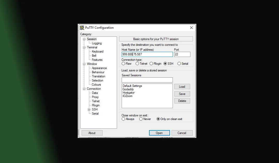PuTTY é um cliente SSH muito bom