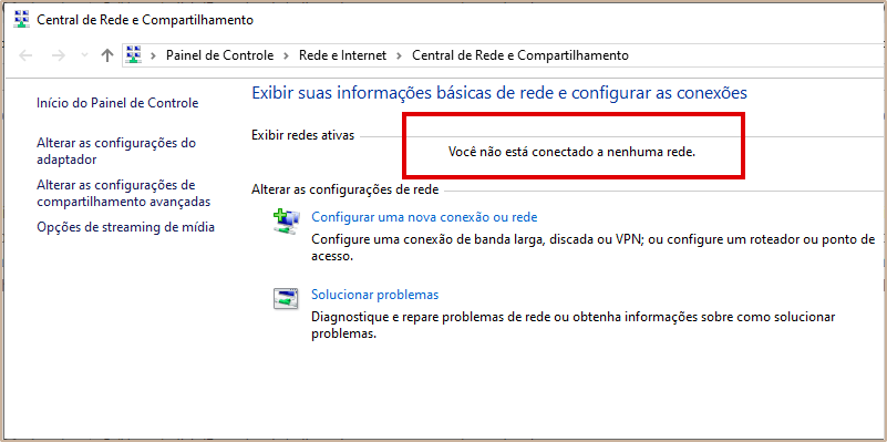 Desconectado da rede wi-fi