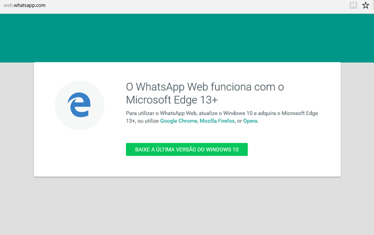 Faça o login no WhatsApp utilizando o browser Microsoft Edge