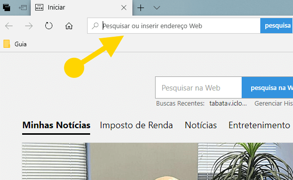 Barra de Endereço no Browser