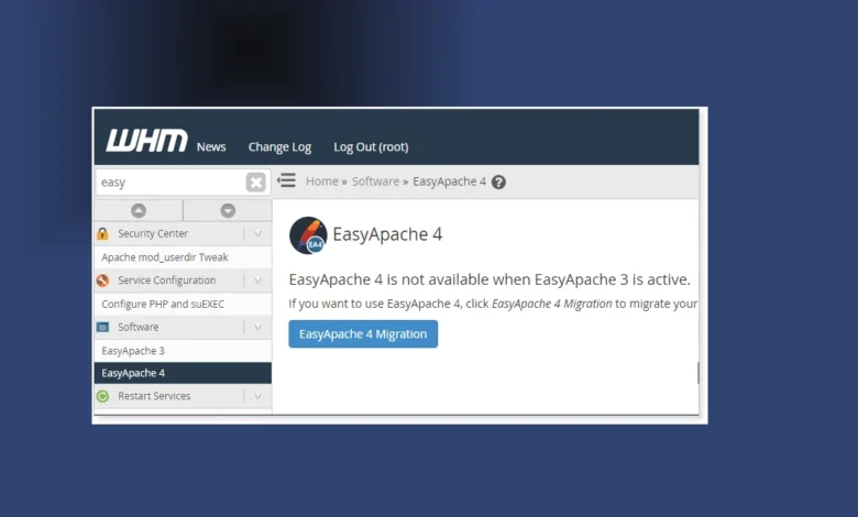 Instalar EasyApache 4 no cPanel WHM