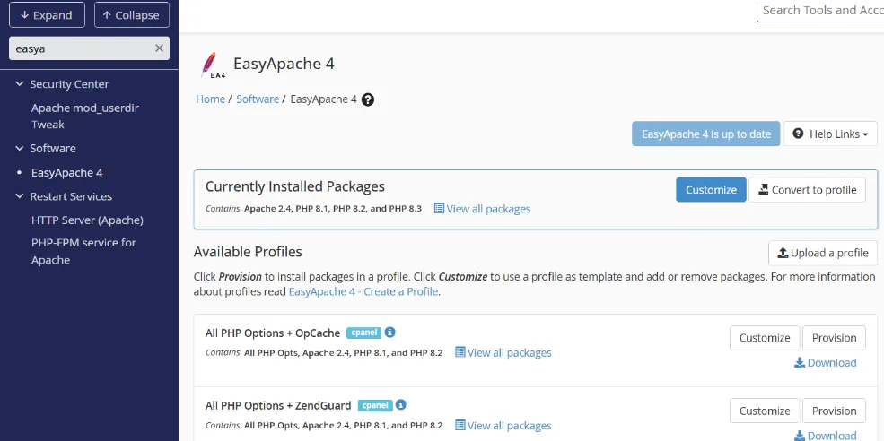 Passo a Passo para Configurar Módulos de EasyApache 4 no WHM