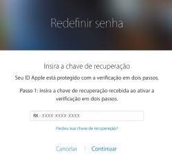 alterar sua senha da conta iCloud