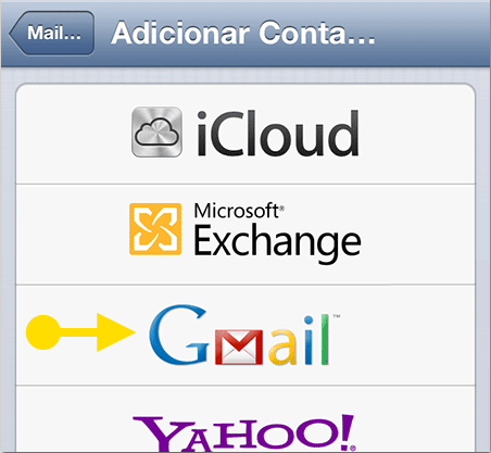 configurar Gmail no iPhone