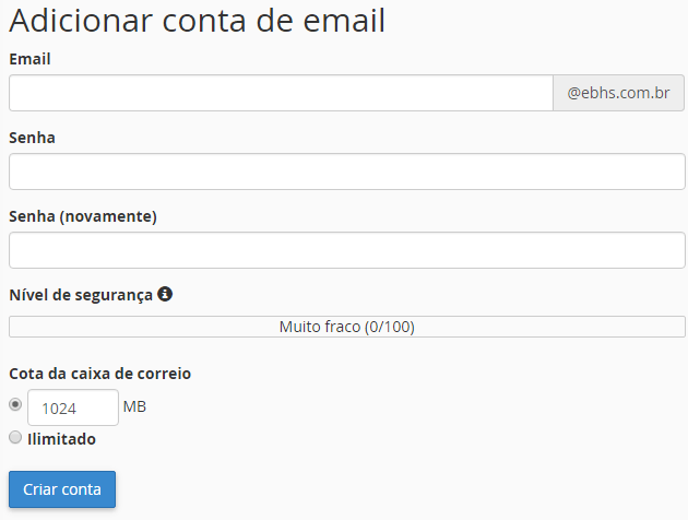 Adicionar a conta de e-mail