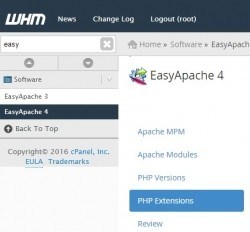 Configurar Módulos de EasyApache 4 no WHM