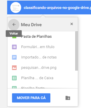 Google Drive Mover Arquivos