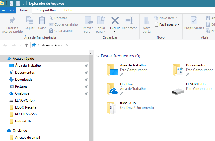 Explorador de Arquivos do Windows 10