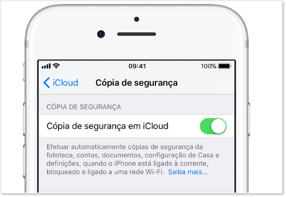 Efetuar cópia de segurança do dispositivo iOS no iCloud