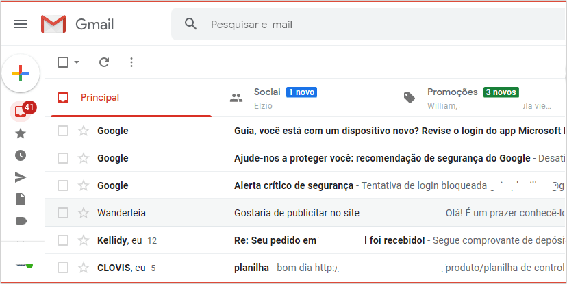 Gmail caixa de entrada