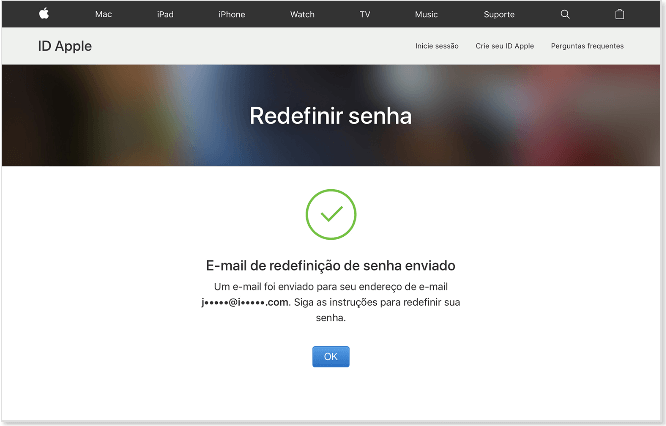 Recuperar a senha do e-mail do iCloud Mail