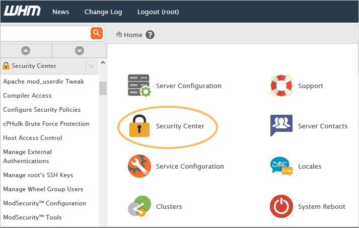 ativar o URL temporário no cPanel WHM