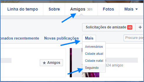 Ver quem estou seguindo no Facebook