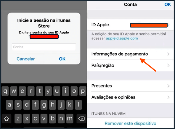 Alterar as informações de pagamento no iCloud