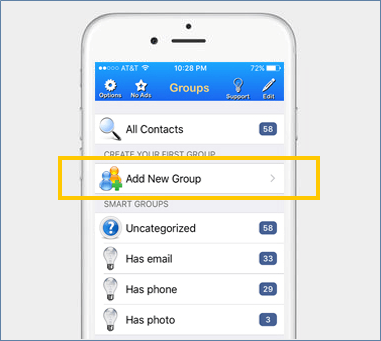 Criar grupos de contatos no iPhone