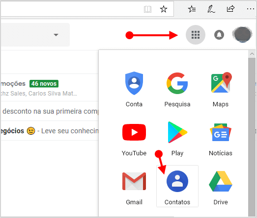 Como abrir e acessar os contatos do Gmail