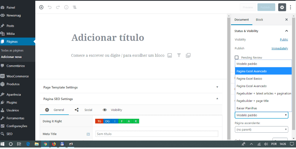 Como criar uma página personalizada no WordPress