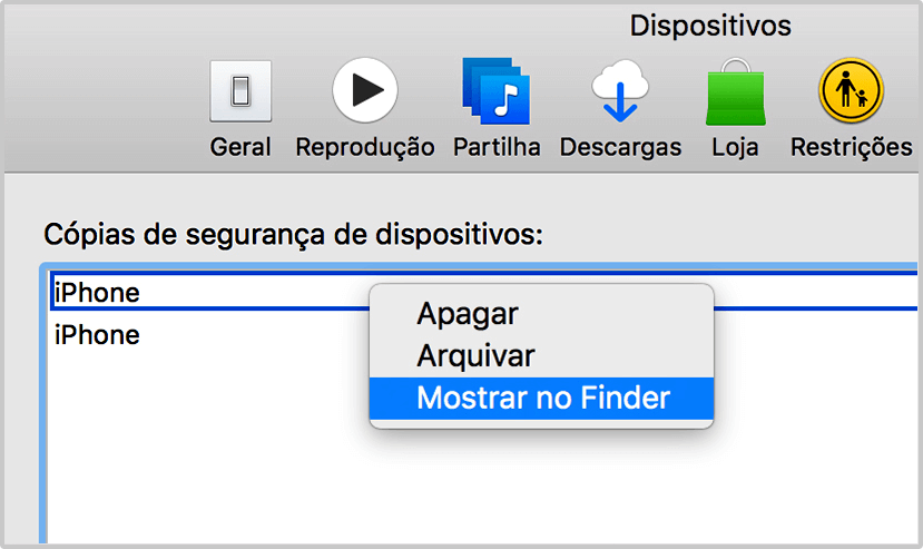 Remover cópia de segurança do iCloud de um dispositivo iOS