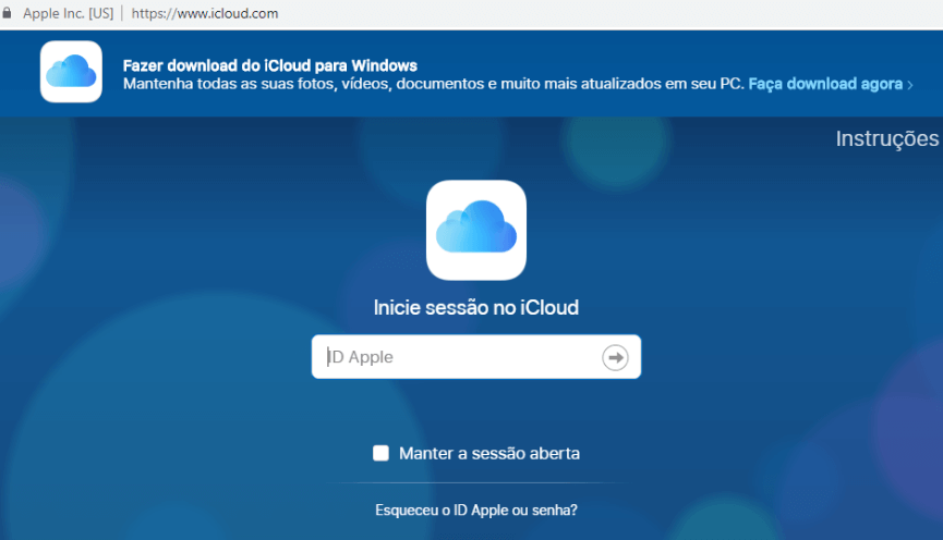 Acessar o iCloud somente pela web