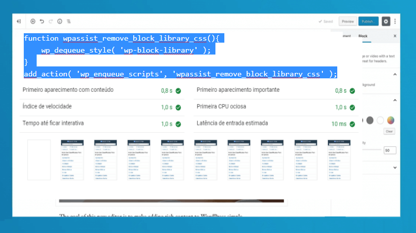 Como remover block library CSS do WordPress