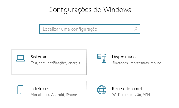 onfigurações - Sistemas - Windows 10