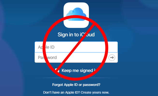 Se não conseguir iniciar sessão em iCloud.com