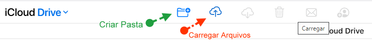 Carregar arquivos para o iCloud Drive
