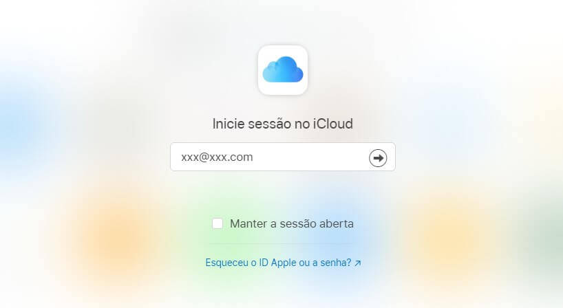 Login no iCloud Drive