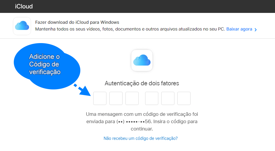 Entrar no iCloud Drive pela web