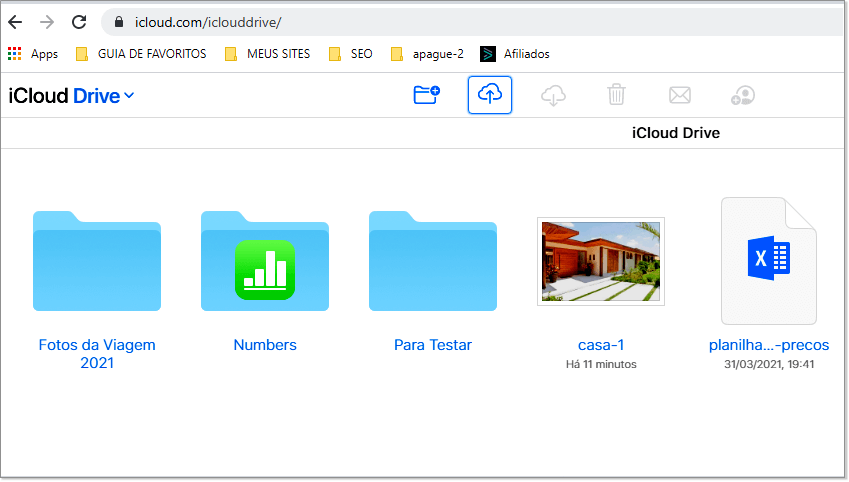 Como transferir arquivos para o iCloud Drive