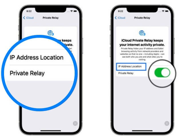 ativar endereço IP no iCloud Private Relay