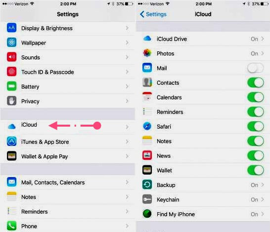 configurando o iCloud