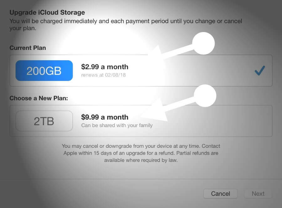 Como aumentar ou diminuir o armazenamento do iCloud