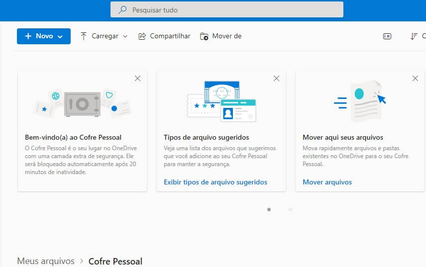 Proteger Arquivos do OneDrive no Cofre Pessoal