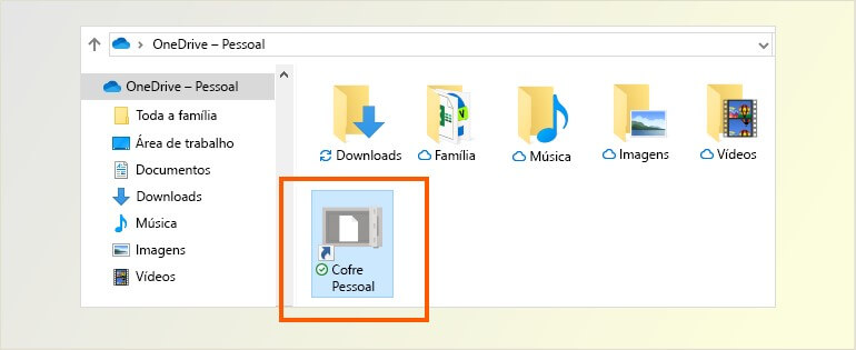 Carregar arquivos para o cofre pessoal do OneDrive