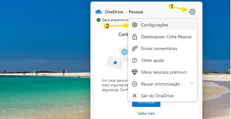 Configurações de Onedrive