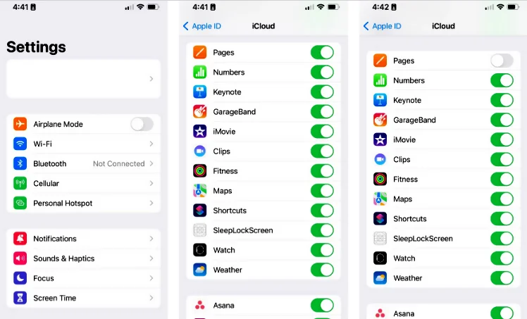 Desative o iCloud para páginas da Apple pelo iPhone