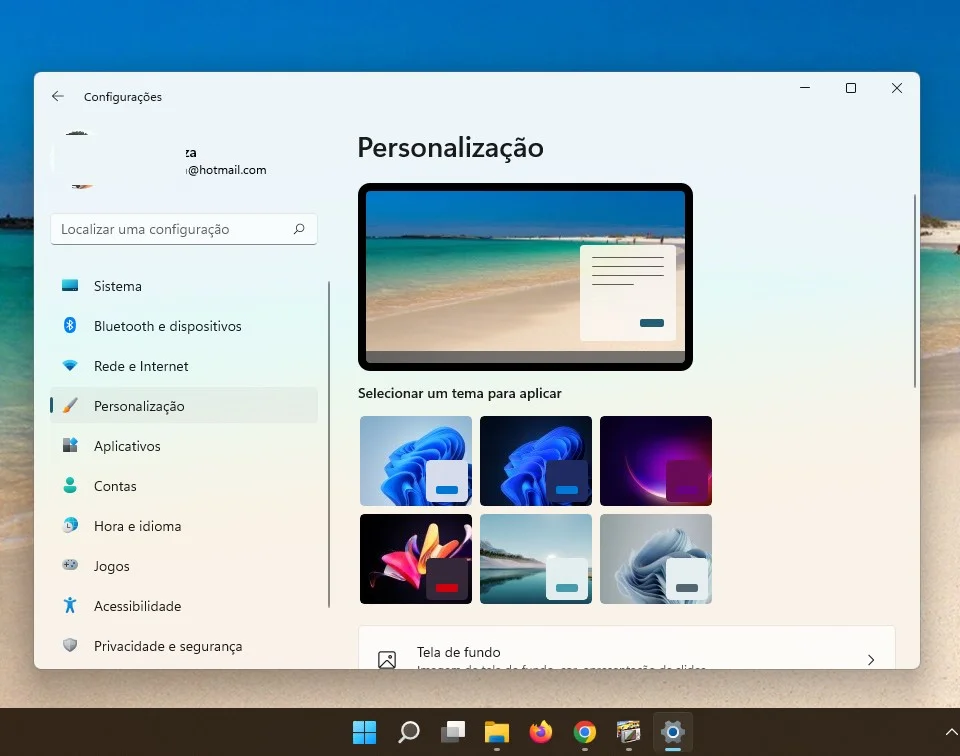 usar o Windows OneDrive em Configurações