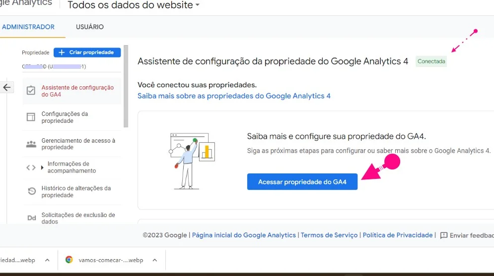 Acessar sua conta do Google Analytics 4