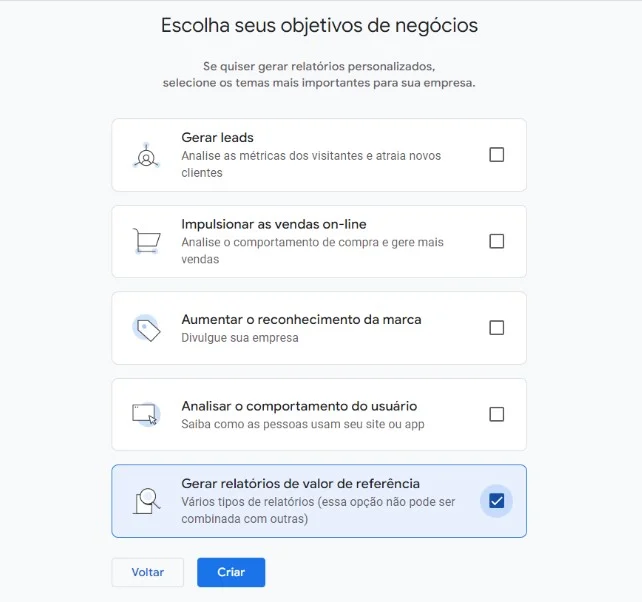 Criar e migrar para o Google Analytics 4