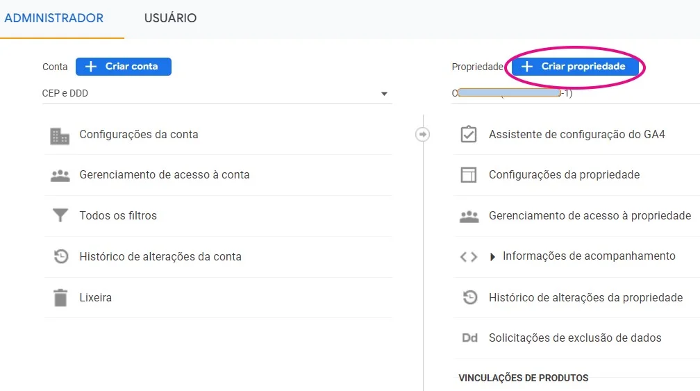 Cada propriedade criada contém todos os dados