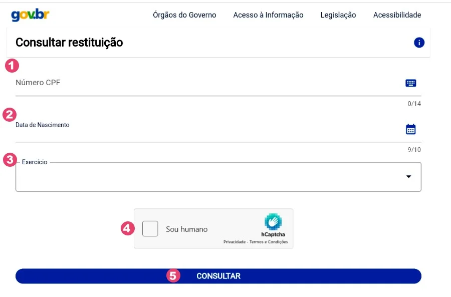 Consultar sua restituição do imposto de renda