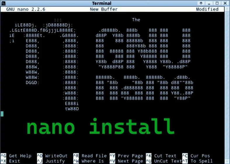 Instalar o editor nano