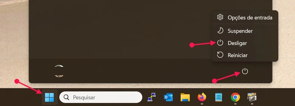 desligar o seu computador Windows